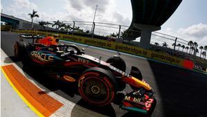 Pérez, en acción en el circuito de Miami