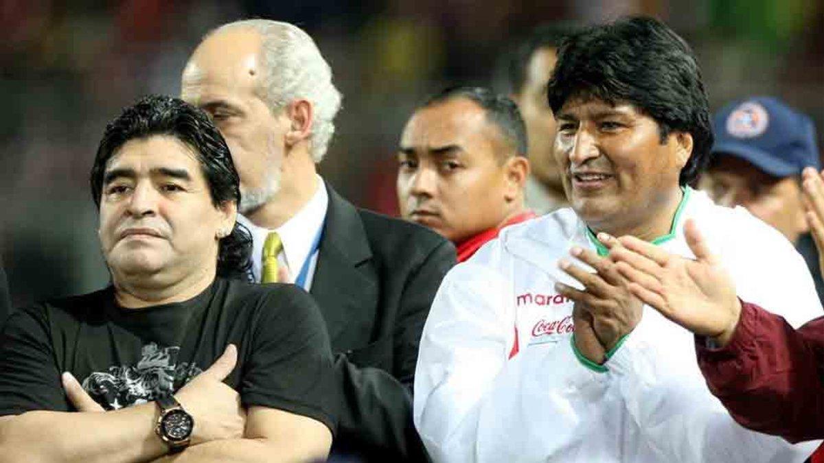 Evo Morales deseó una rápida recuperación a Maradona