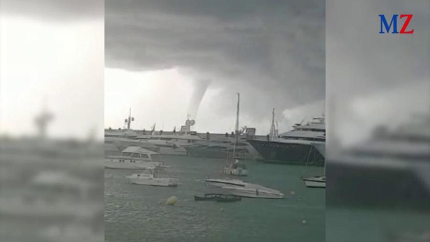 Unwetter auf Mallorca, Windhosen über dem Meer