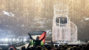 La icónica protesta que acompañó a la actuación de Israel durante la final de Eurovisión 2025.