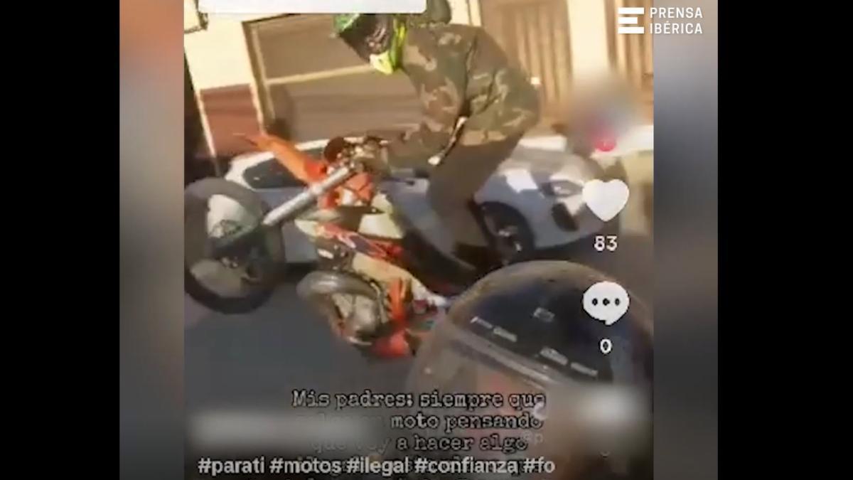 Identifican a un joven que subía vídeos a TikTok haciendo caballitos con la moto en Huesca