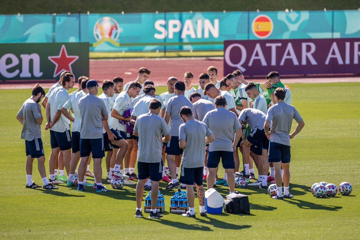 Un entrenamiento de la selección española.