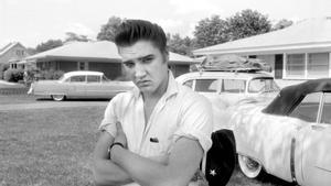 Elvis Presley en la mansión de Graceland, en Memphis