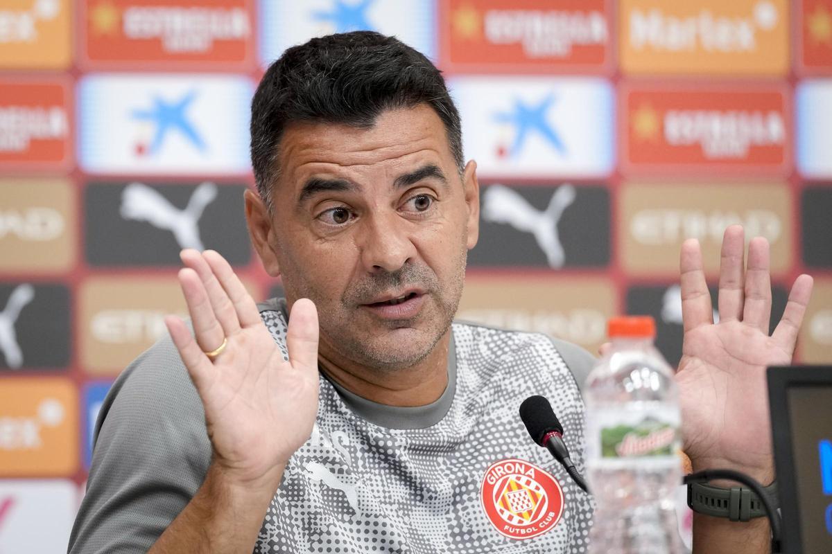 Míchel, en una roda de premsa d'aquest curs.