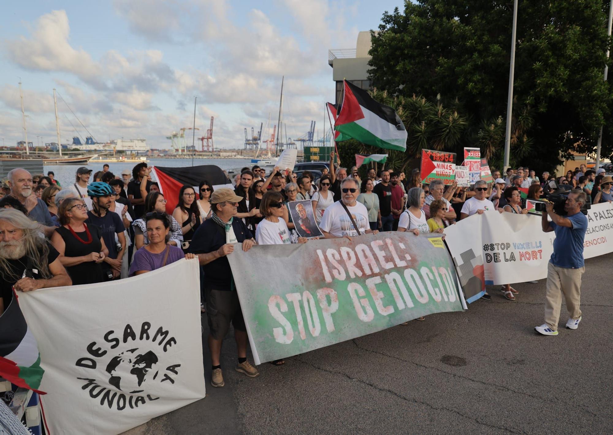 Decenas de activistas reclaman en València un embargo al comercio de armas con Israel