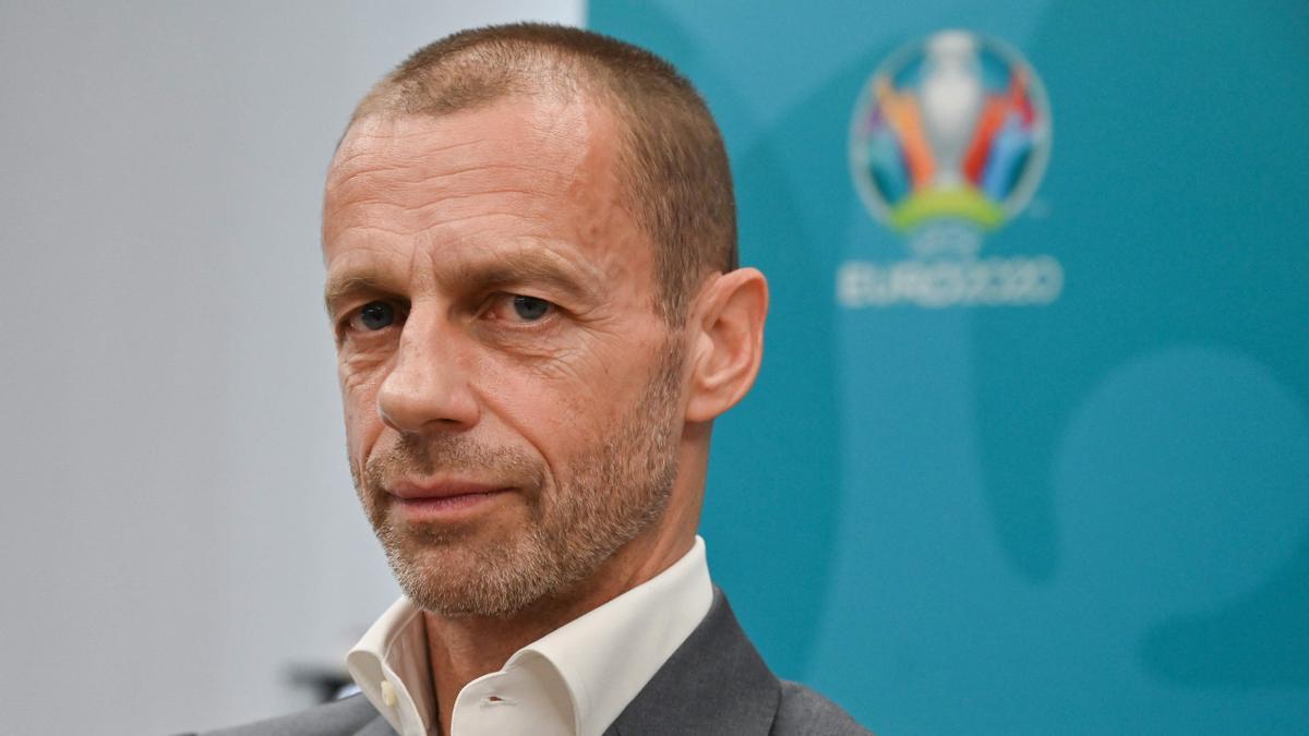 Aleksander Ceferin, en un acto de la UEFA durante la Eurocopa 2021.