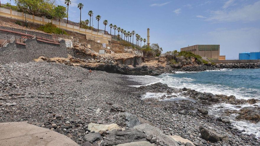 Estado actual de la playa de Cho Vito, en la costa de Candelaria