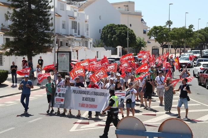 Protesta del sector de la hostelería en La Manga