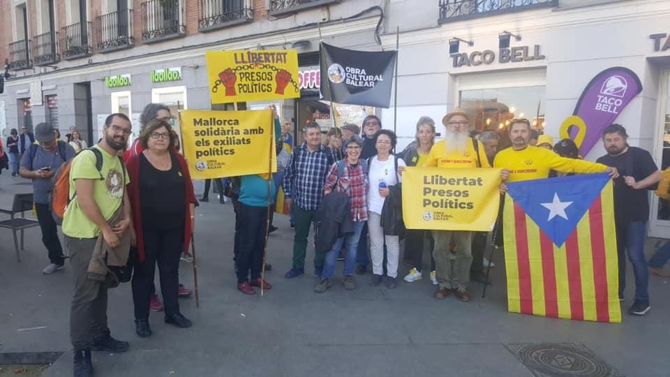 Mallorquines en la manifestación independentista de Madrid