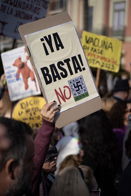 Concentración sin mascarilla en Murcia contra las restricciones covid