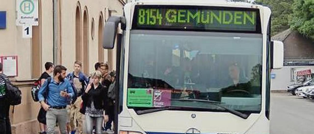 Un autobús en la ciudad alemana de Gemünden, en el estado bávaro.