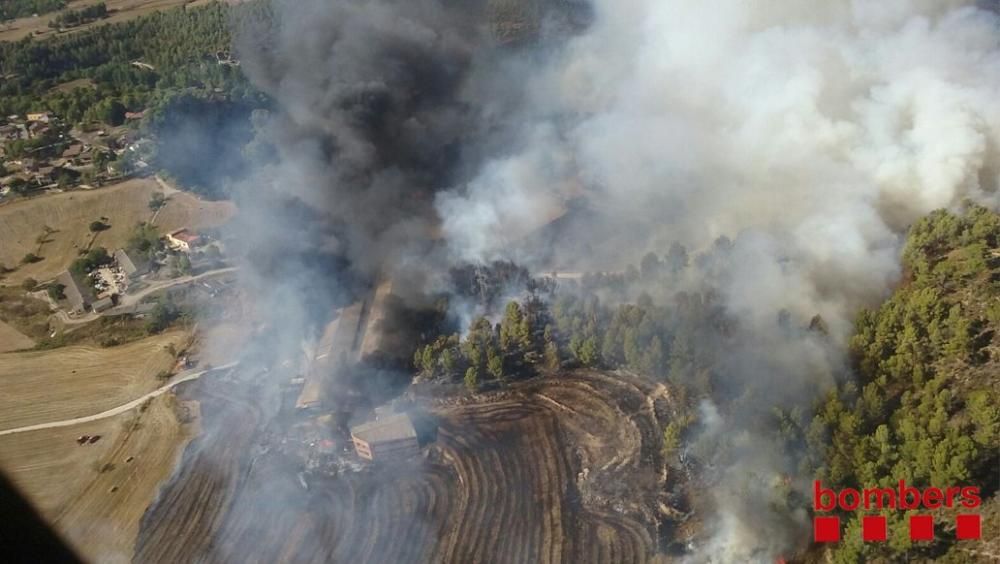 Imatge aèria de l'incendi de Navarcles.