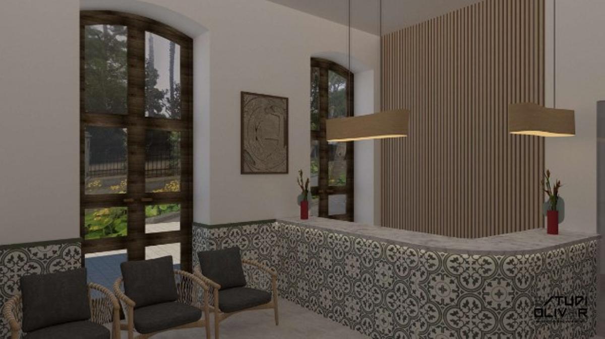 Mostrador de las dependencias del hotel.