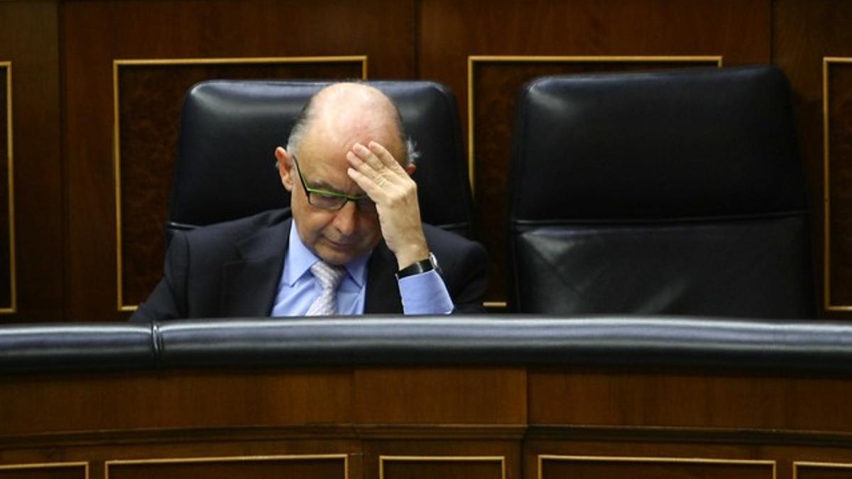 El ministro de Hacienda, Cristóbal Montoro, el pasado día 20, en el Congreso.