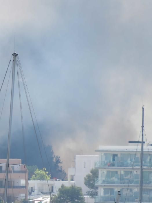 Evacuadas tres viviendas por un incendio agrícola en Cala de Bou