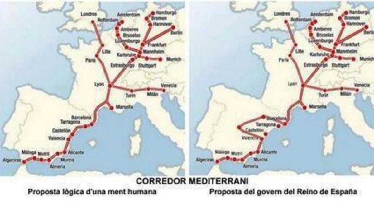 Mapa no oficial del sorprendente corredor mediterráneo.