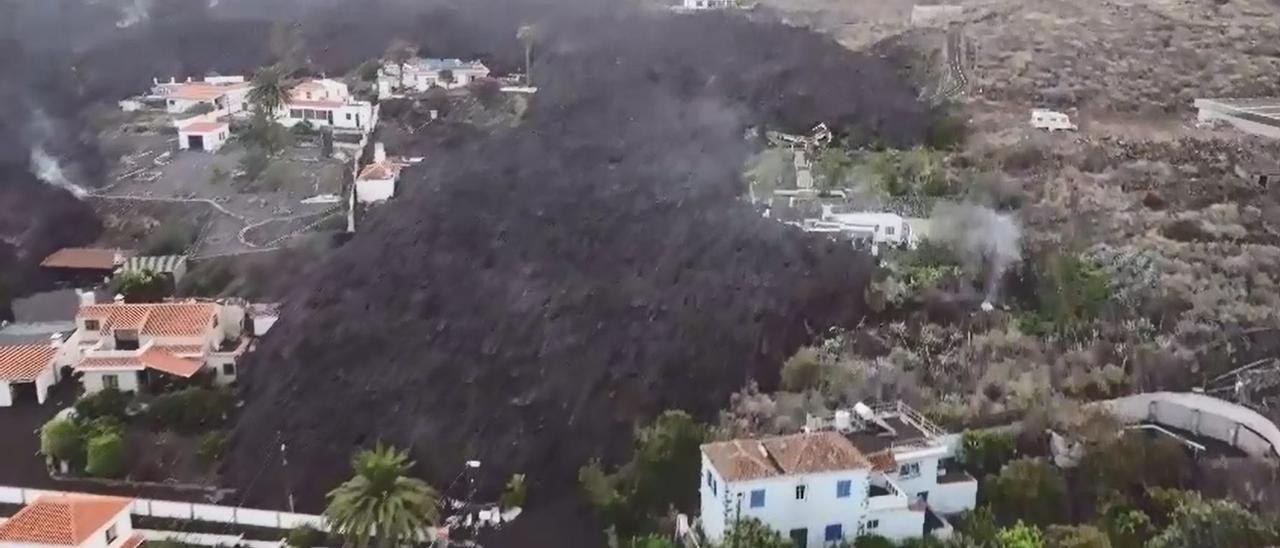 Avance de la colada de lava del volcán de La Palma