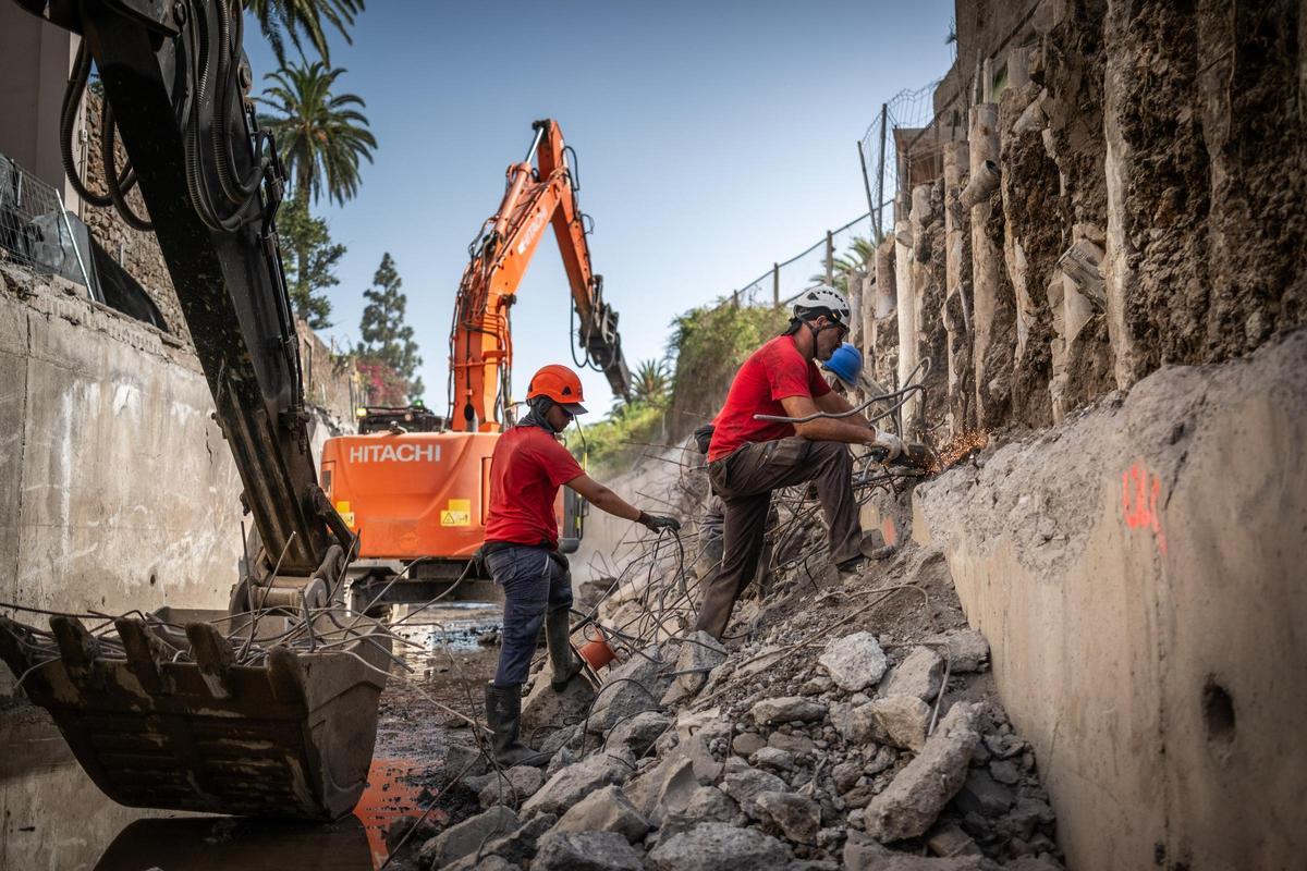 Obra del barranco de La Carnicería, en La Laguna
