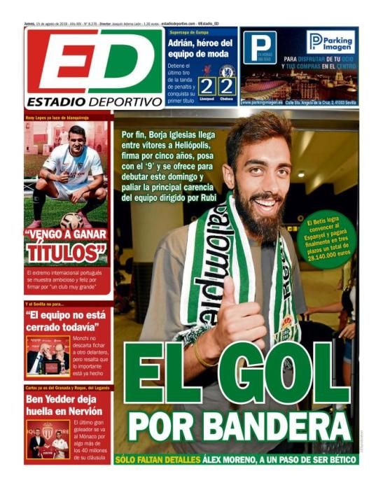 Portada ESTADIO DEPORTIVO jueves 15 agosto 2019