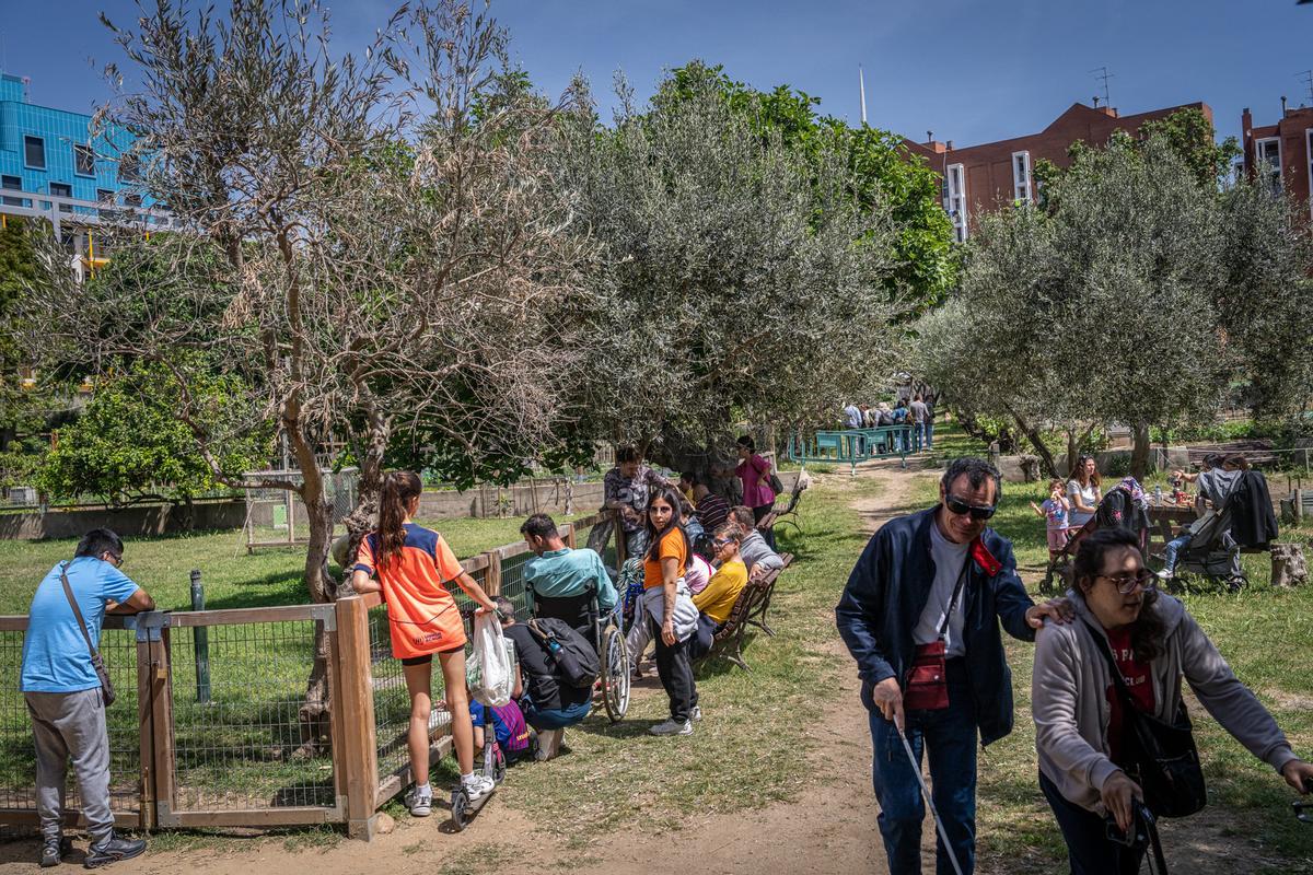 Masia Can Mestres y huerto urbano, uno de los espacios del Open Barri de Primavera en La Marina, que abre sus puertas dentro del Open House insólito en la Zona Franca.