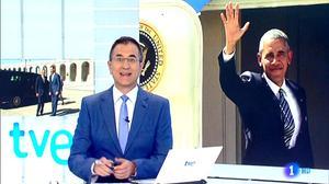 Alegria al ’Telediario’ per la visita de Barack Obama (TVE-1).