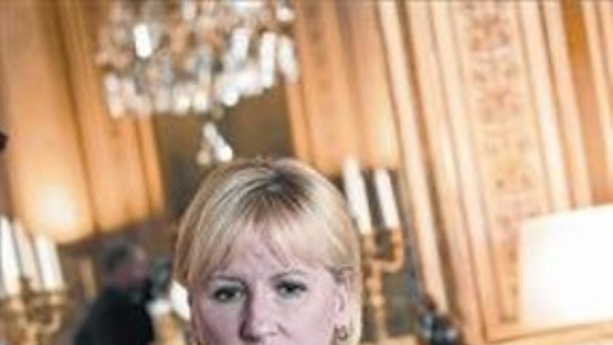 La ministra de Exteriores sueca, Margot Wallström, ayer.