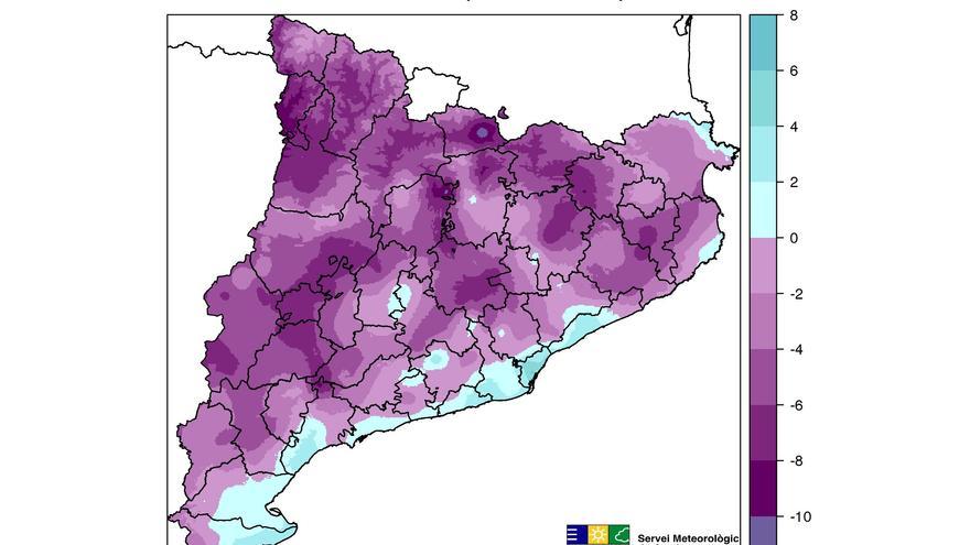 Patacada dels termòmetres: -11,4 graus a Das i -4,9 a Manresa