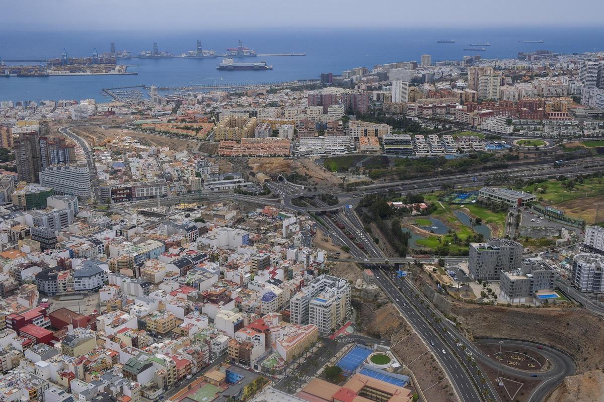 Vista aérea de La Minilla, el barrio más rico de Las Palmas de Gran Canaria