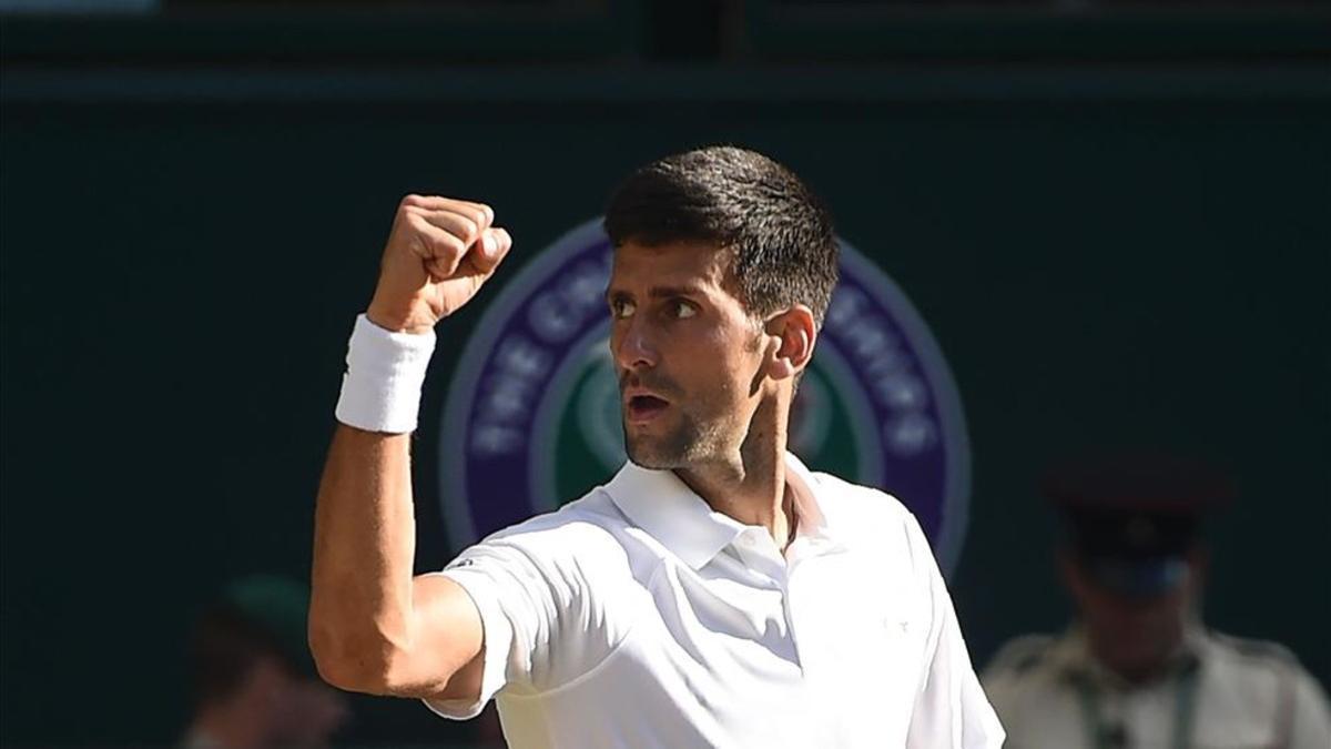Djokovic celebra la victoria ante Gulbis, camino de octavos de final