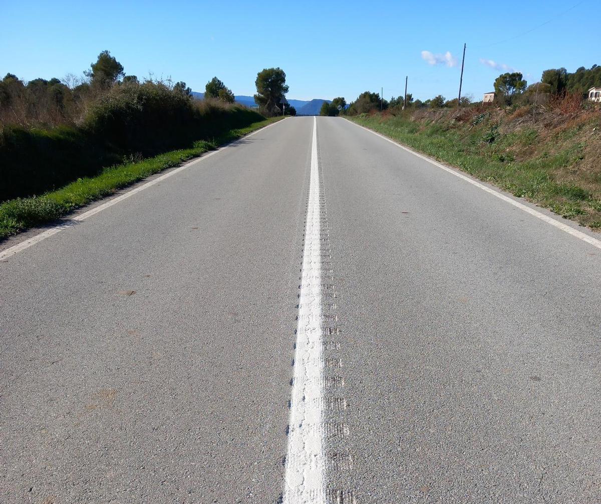 Obras para instalar bandas sonoras en carreteras de la provincia de Barcelona