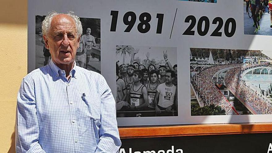 Paco Borao, en el Bar Danubio orígen del Maratón Valencia y SD Correcaminos