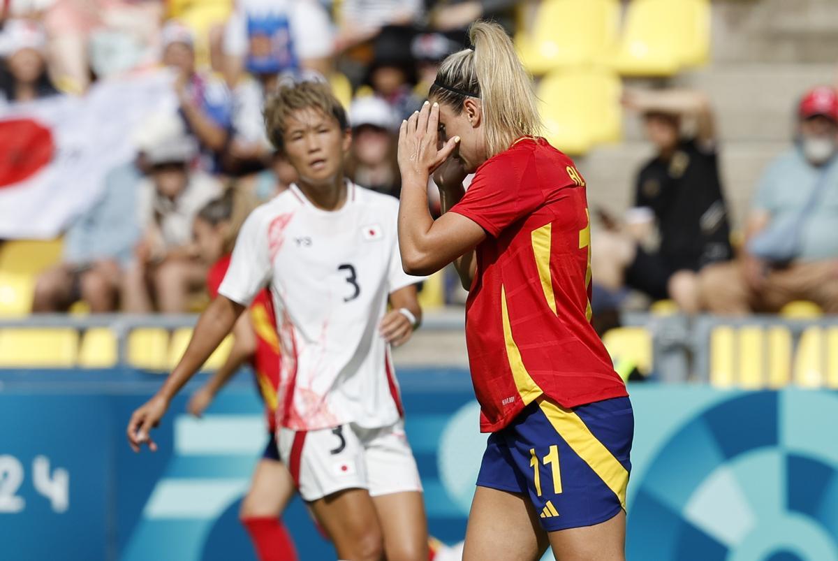 España - Japón, el partido de fútbol femenino de la fase de grupos de los Juegos Olímpicos, en imágenes.