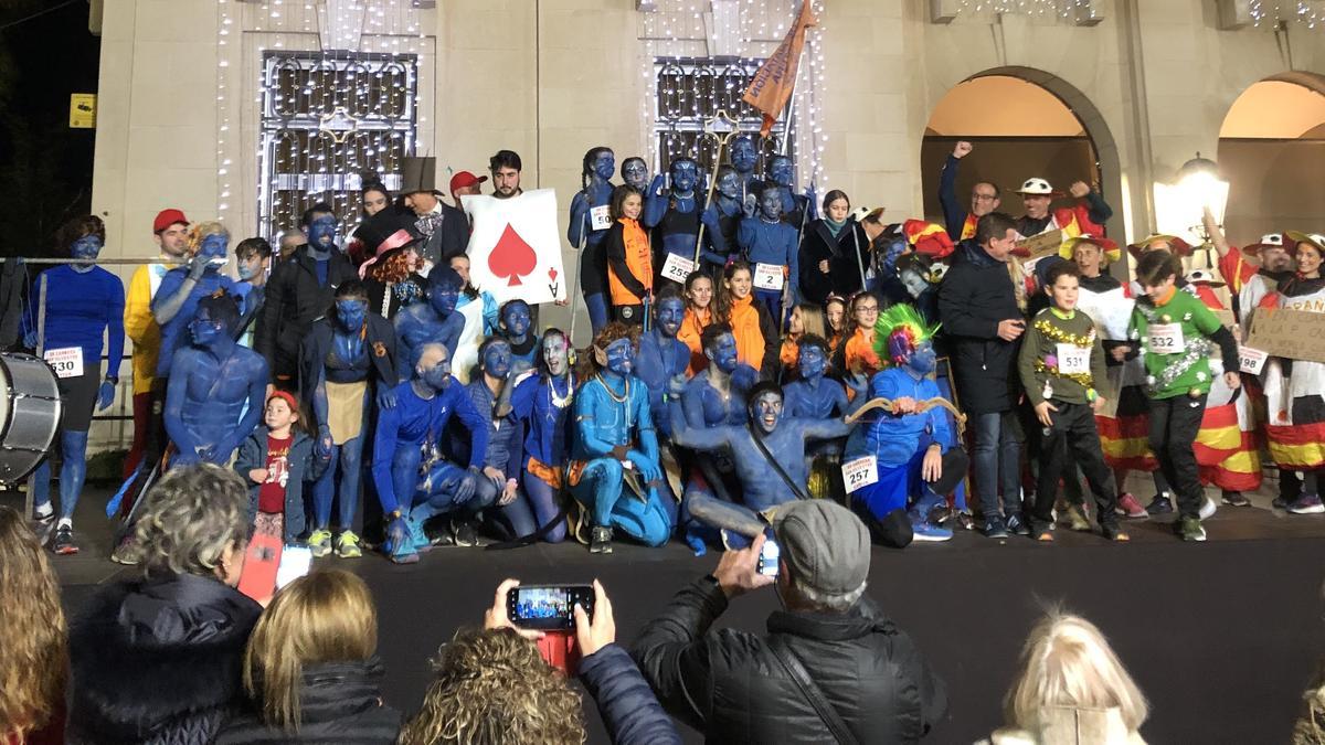 Participante en la Sant Silvestre de Xàtiva, en la Albereda Jaume I.