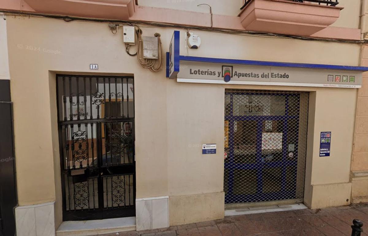 Administración de la calle Molina 1, en Ronda, que ha vendido un boleto premiado de La Primitiva.