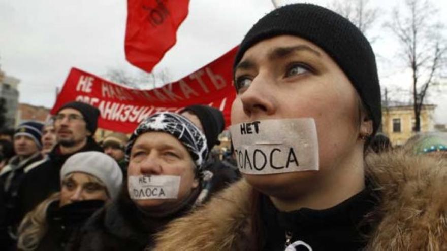 Manifestaciones contra los resultados electorales en Rusia