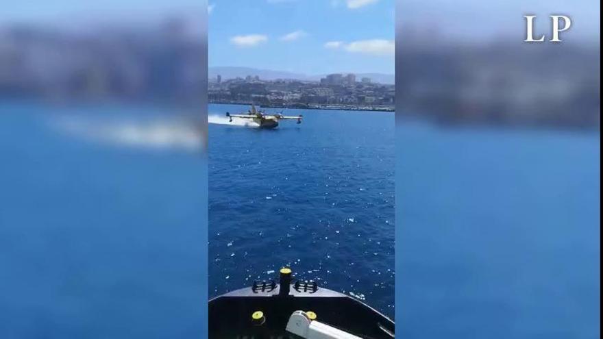 Los hidroaviones continúan cargando en la bahía capitalina