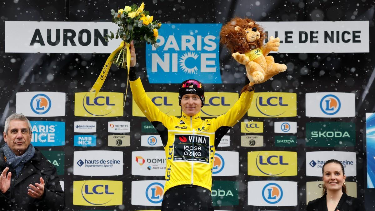 Jorgenson celebra su victoria en la Paris Niza