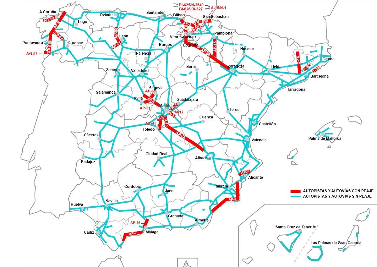 Mapa carreteras liberadas