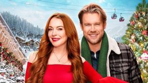 Lindsay Lohan junto a Chord Overstreet en ’Navidad de golpe’.