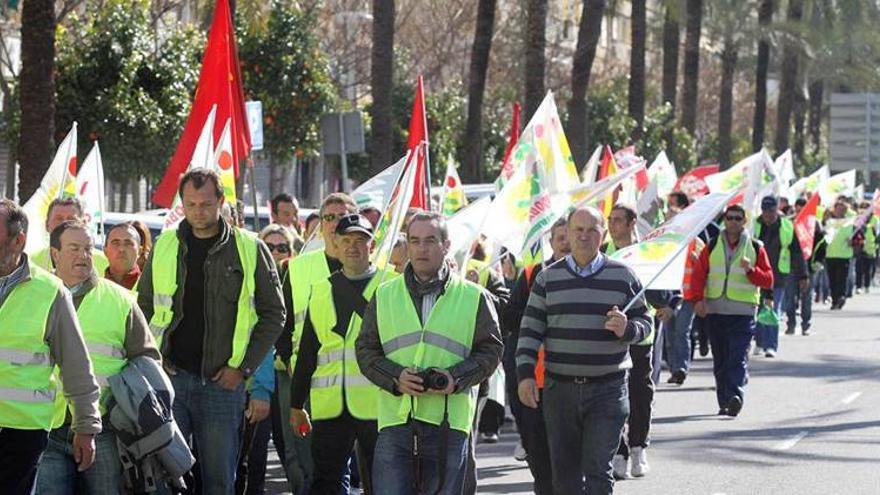 Cientos de personas se suman a las marchas de IU contra el requisito de las peonadas mínimas