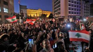 Manifestación ayer en Beirut.
