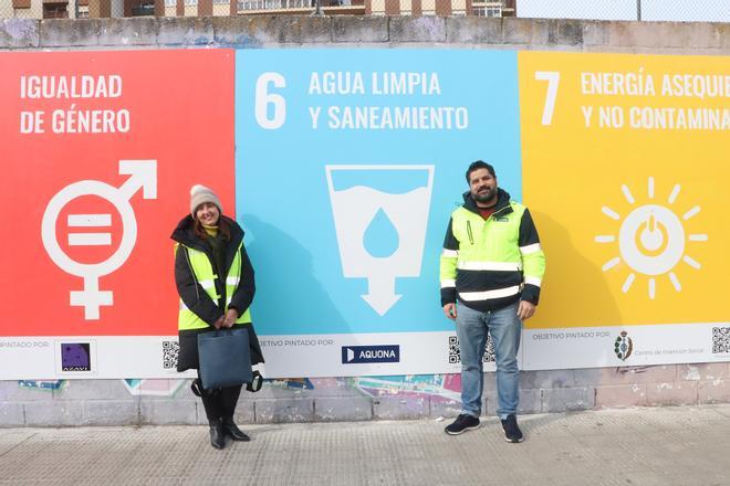 Mural de Cruz Roja Zamora con los Objetivos de Desarrollo Sostenible