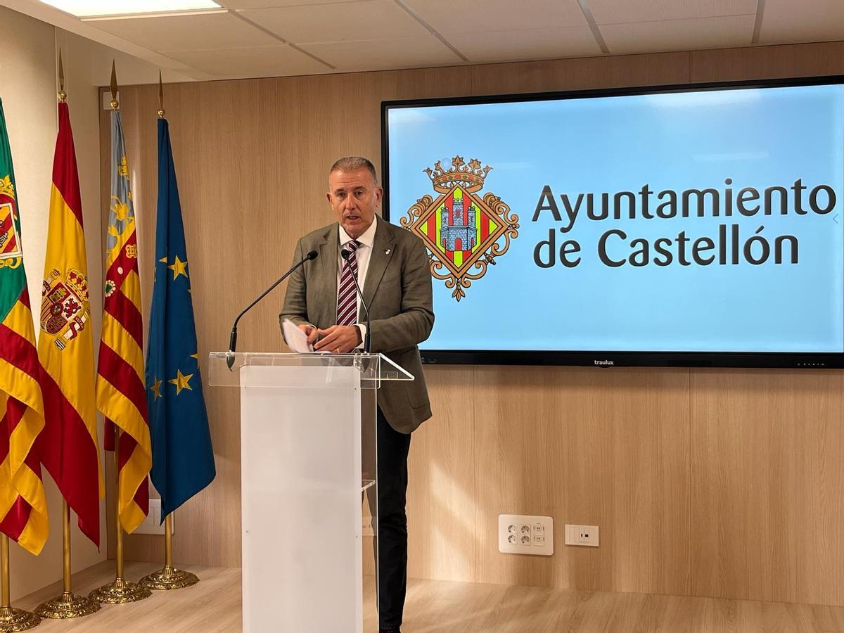 Vicent Sales, portavoz del equipo de gobierno de Castelló, este miércoles.