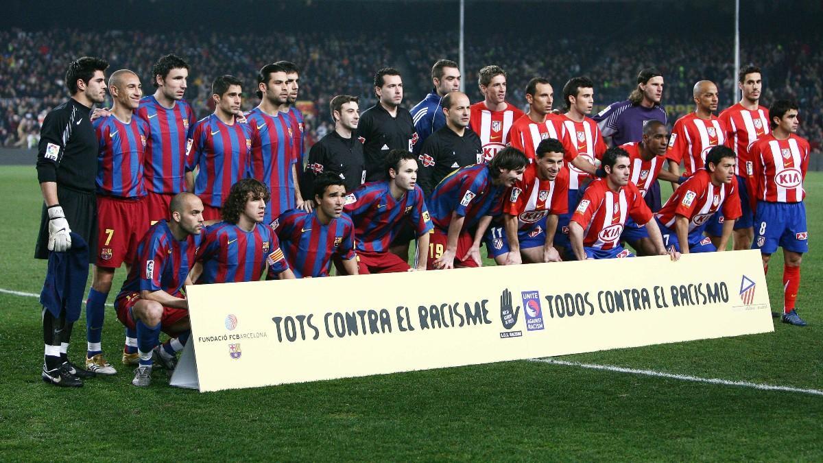 Las alineaciones de Barça y Atlético cuando se enfrentaron en Liga en febrero de 2006