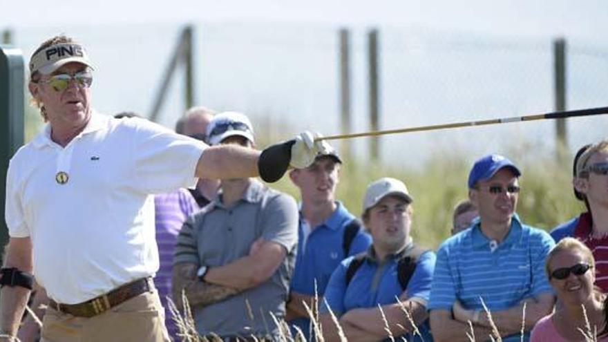 Jiménez, ayer durante su ronda en Hoylake.