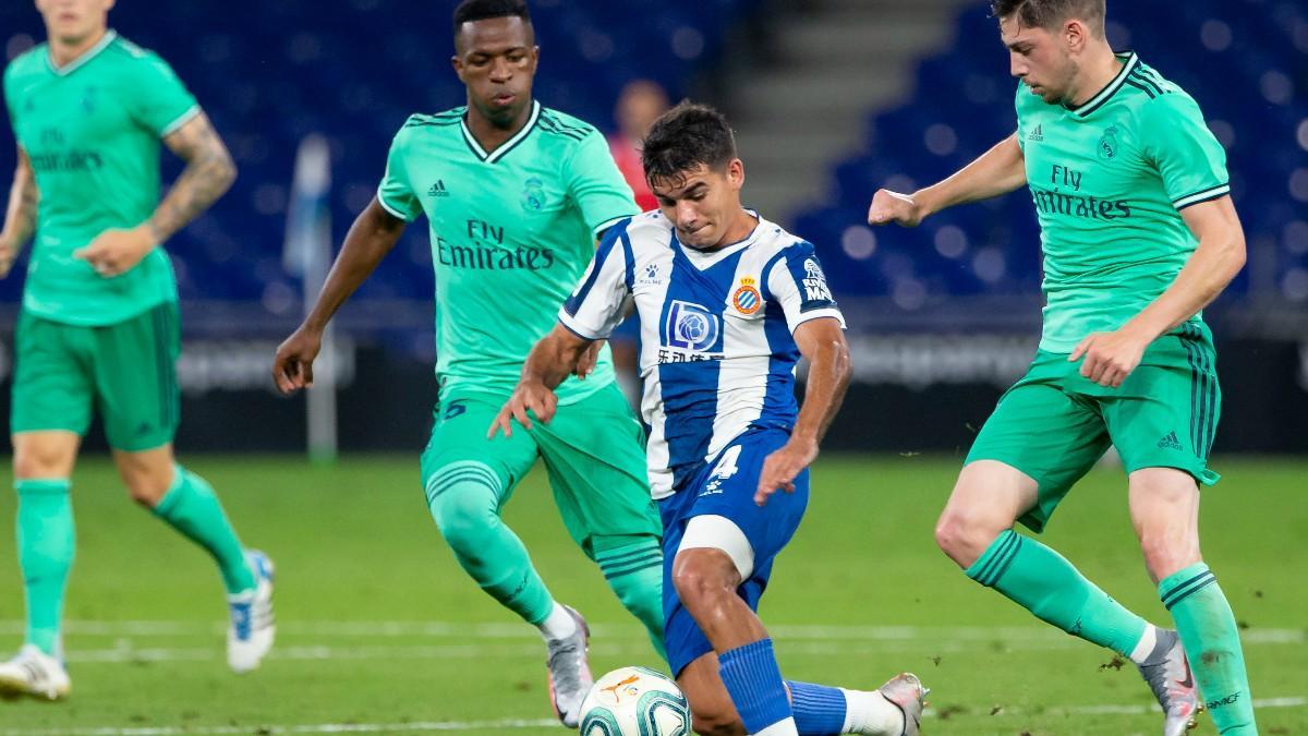 Víctor Gómez, en un partido contra el Real Madrid