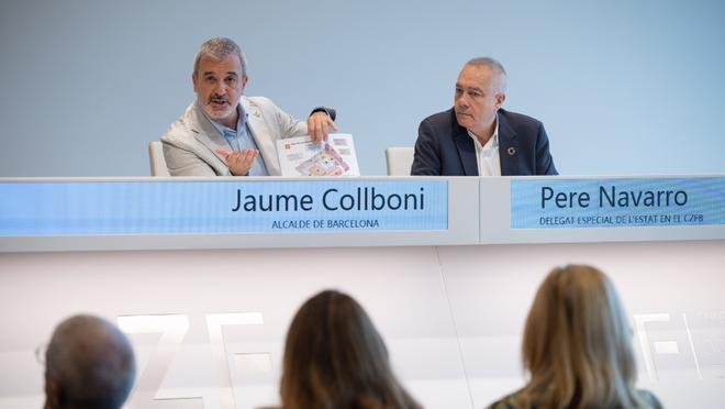 El alcalde de Barcelona, Jaume Collboni, y el Delegado especial del estado en el Consorci de la Zona Franca de Barcelona, Pere Navarro.