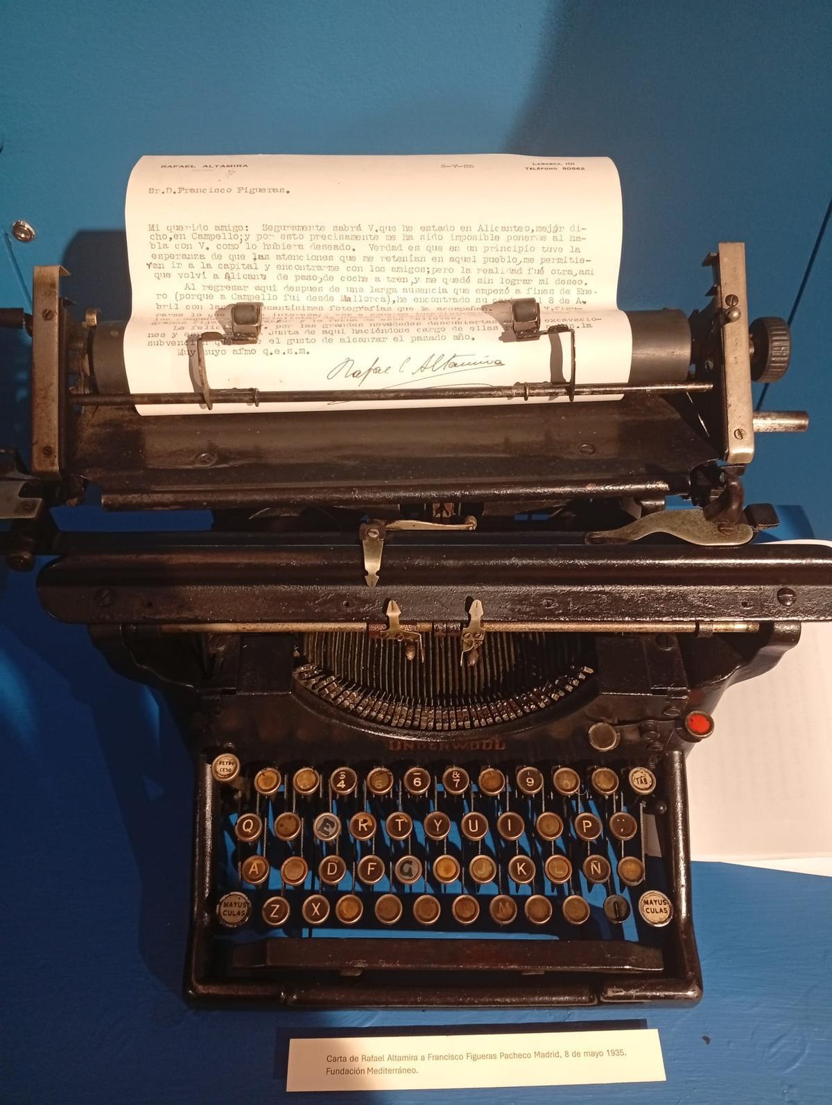 Carta de Rafael Altamira a Figueras Pachecho