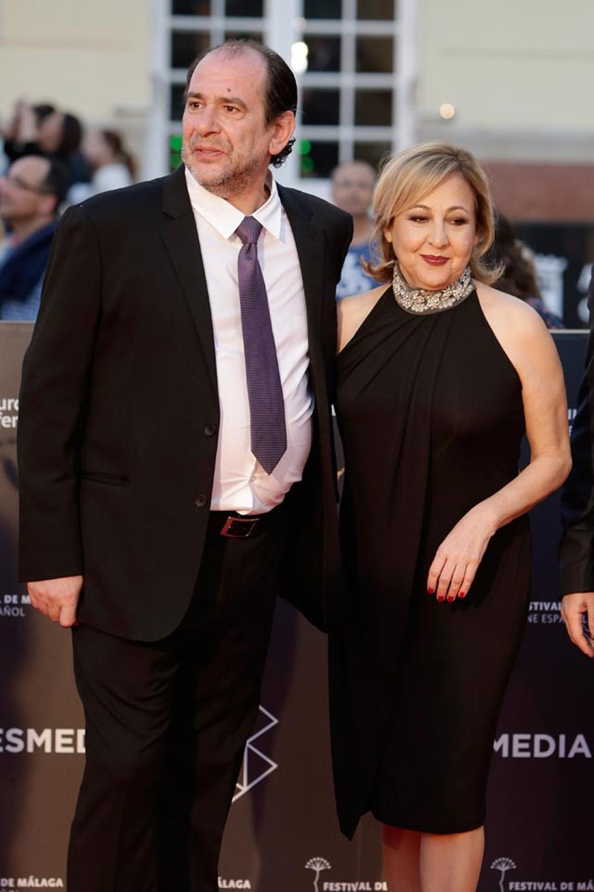 Karra Elejalde y Carmen Machi, en la presentación deRumbosen el Festival de Cine de Málaga.