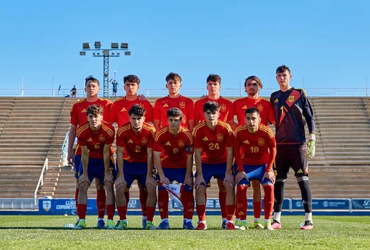 La selección española sub 19, este jueves, ante Noruega.